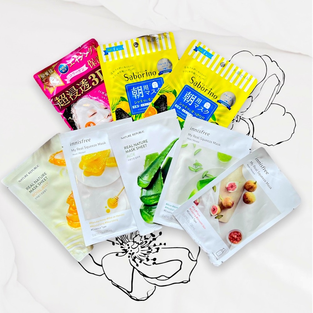 Korean & Japanese Asian Skincare Face Mask - Hydrating, Exfoliating, Anti Aging